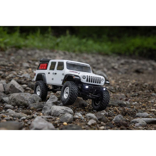 00005V2T4  1/24 SCX24 Jeep JT Gladiator 4WD Rock Crawler Brushed RTR, White